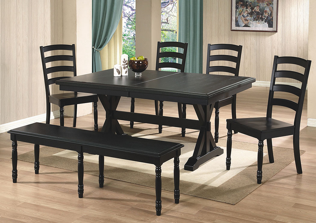 Aloha Furniture Quails Run Ebony Ladder Back Side Chair Set Of 2